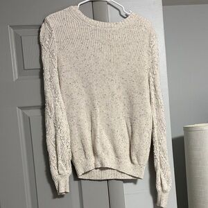 LOFT Cream Cable Knit Sweater